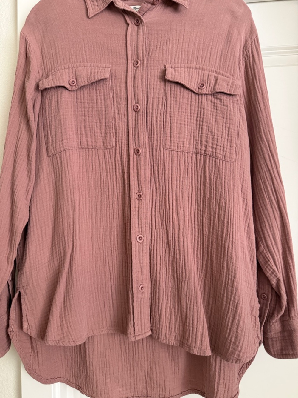 Madewell Mauve-Pink Relaxed Button-Down Shirt - Picture 3 of 4